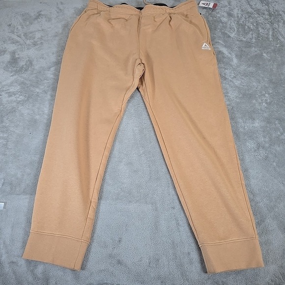 Reebok  Sweatpants Mens 3XL Brown  Fleece Jogger Slim Tapered Drawstring Comfort - Picture 1 of 8